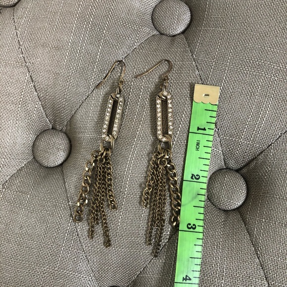 ๐ 2/$15 free shipping Chain earrings faux crystal - Picture 2 of 2